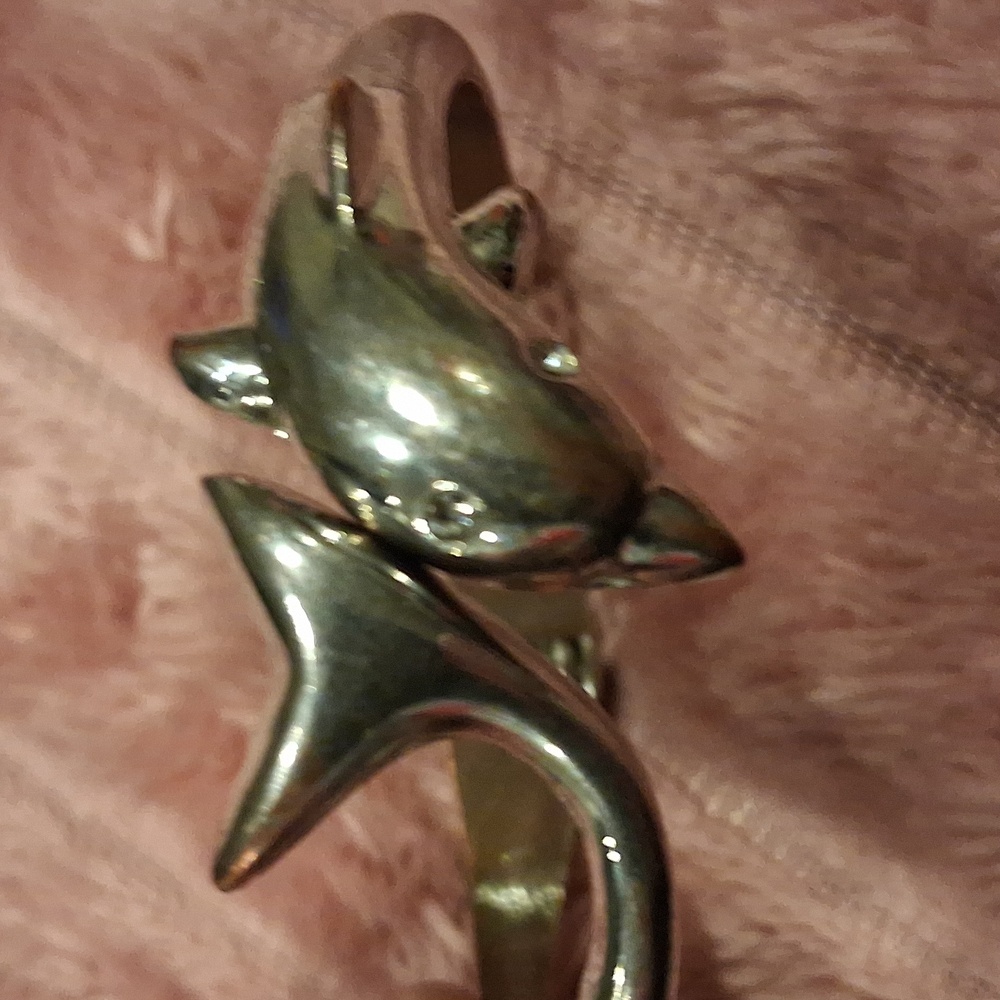 Silver Dolphin Bangle Bracelet - image 2
